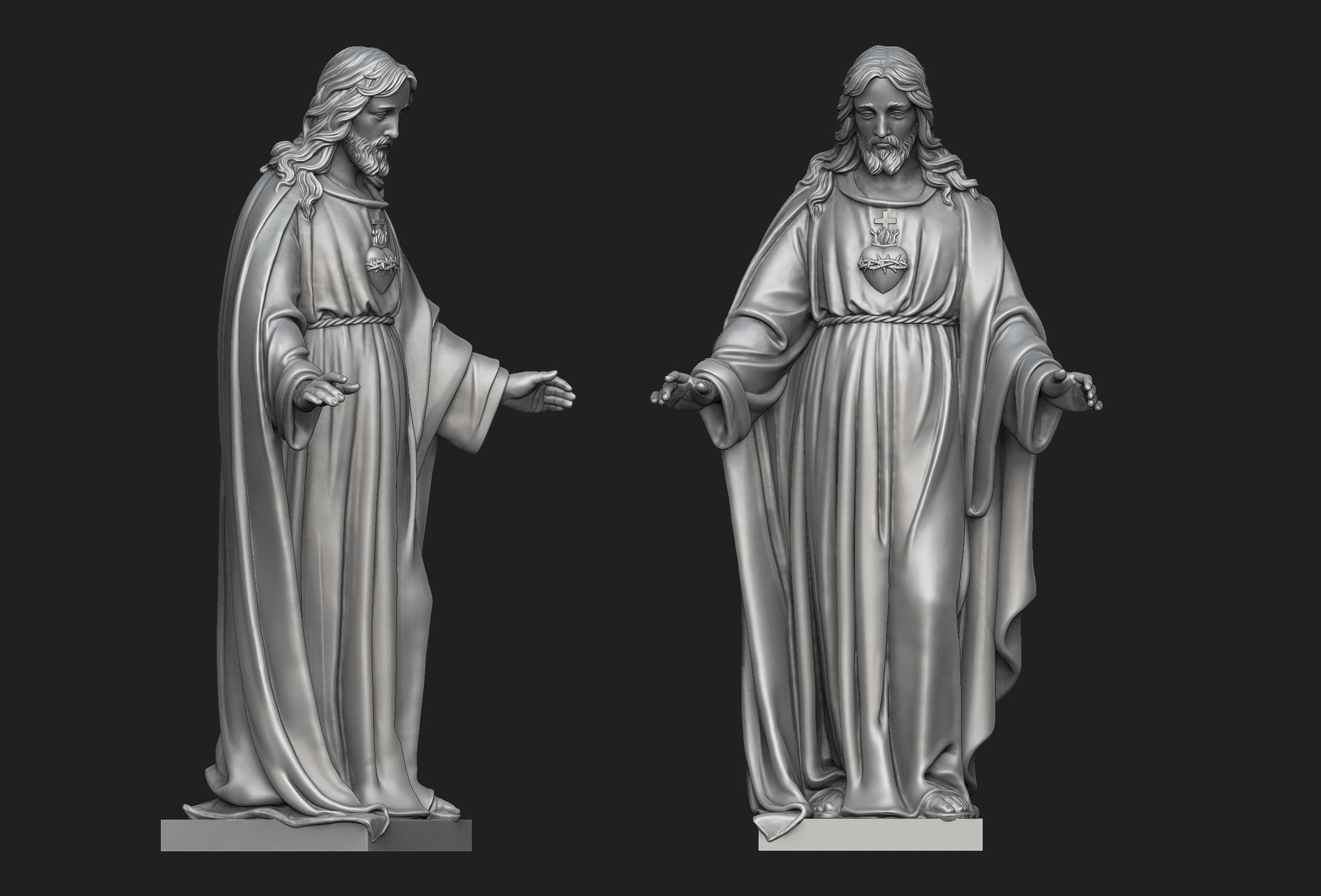 Jesus with Sacred Heart Statue 3