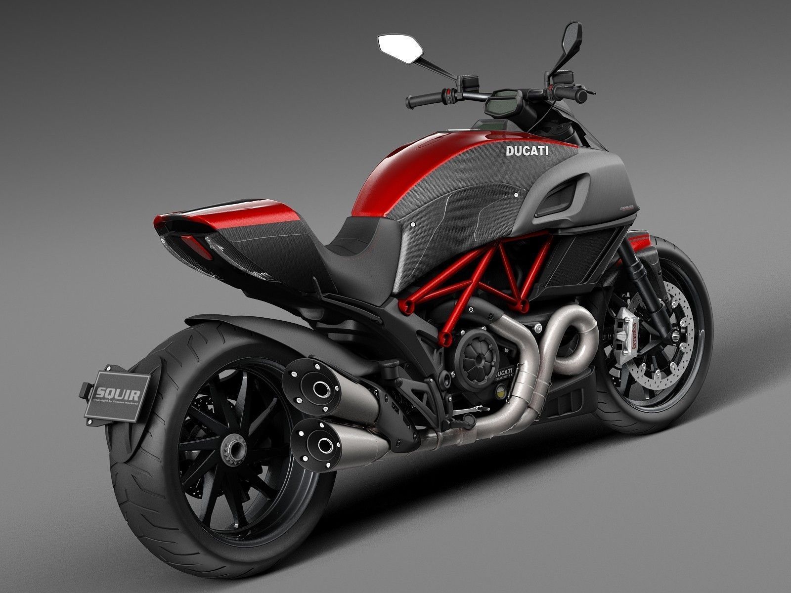 Ducati Diavel Carbon 2015 3D Model MAX OBJ 3DS FBX C4D LWO ...