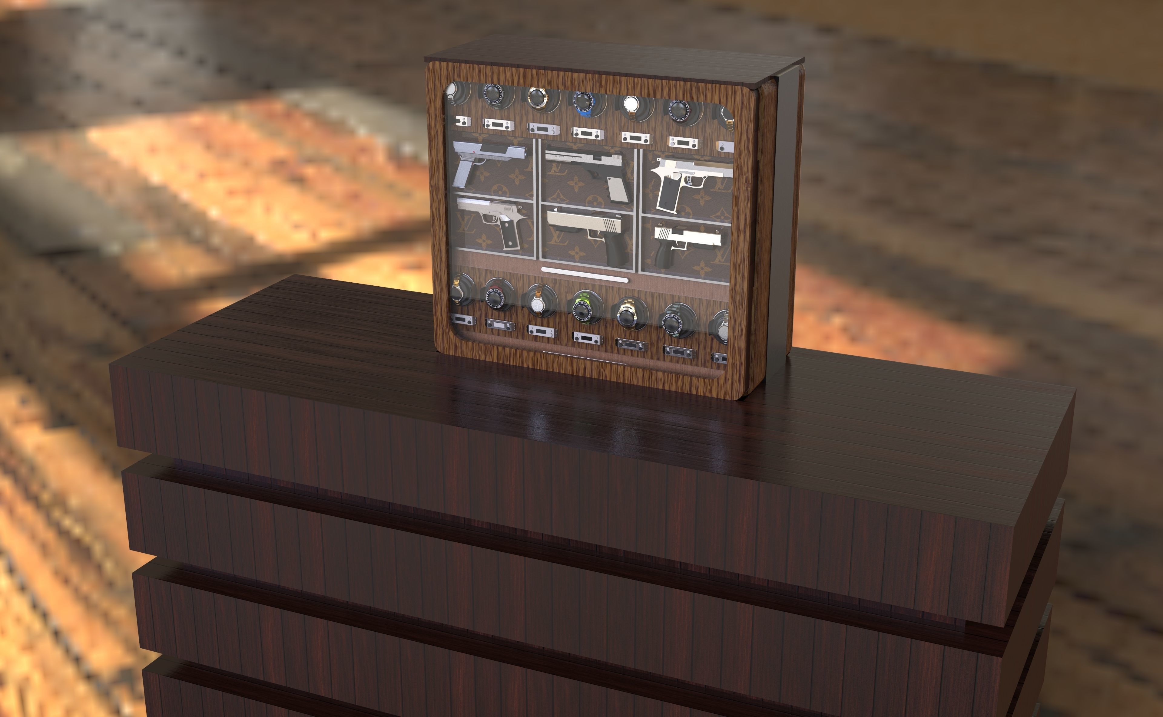 Watch and Gun Winders 3D model rigged CGTrader