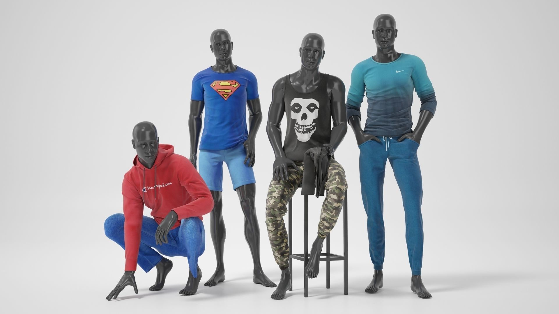Male mannequins with clothes RELAXED pack