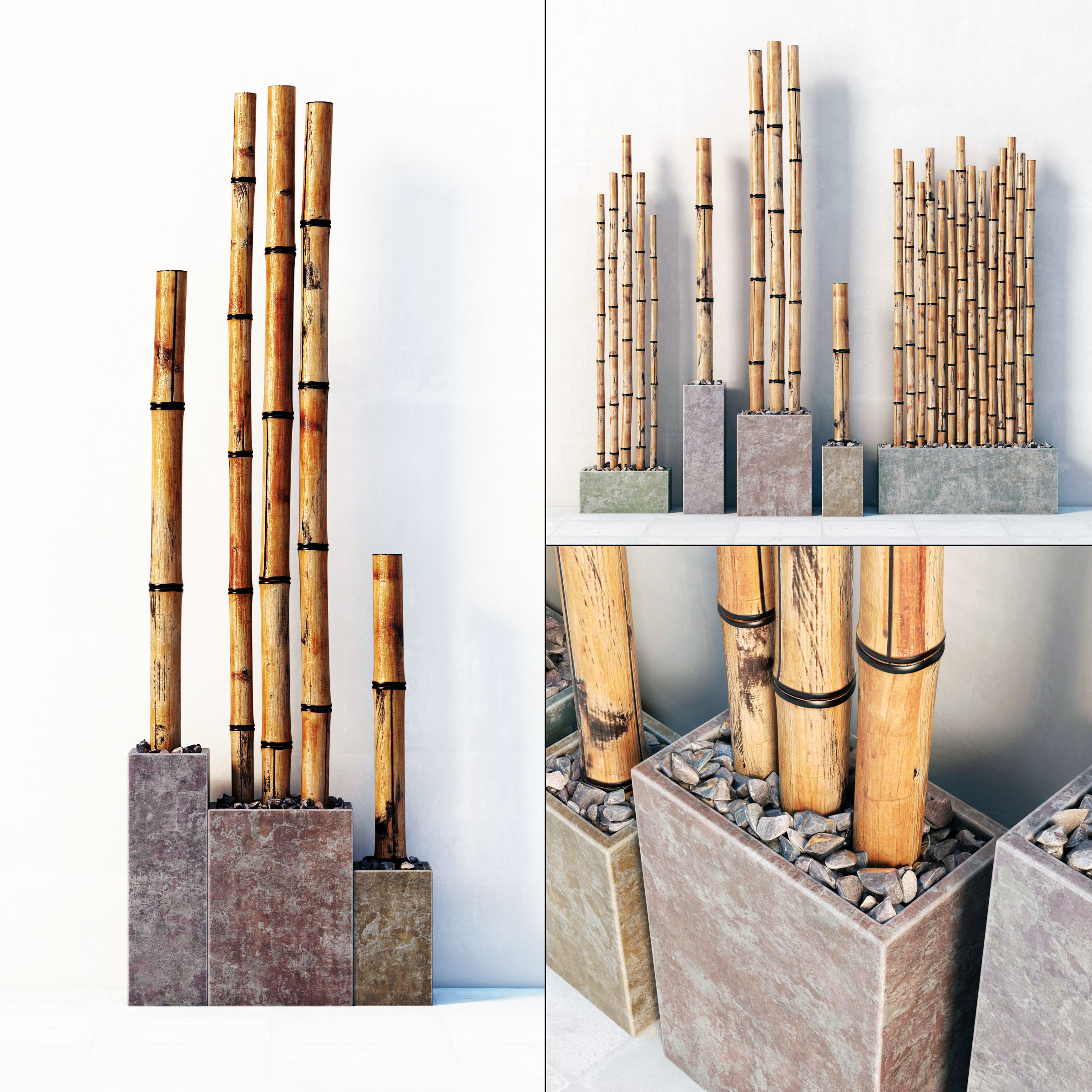 3D Bamboo decor color box CGTrader