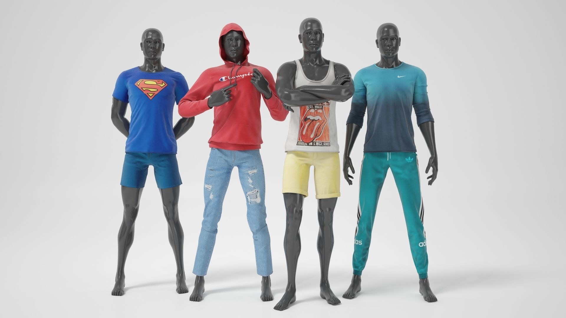 Man mannequins whith clothes STRONG pack