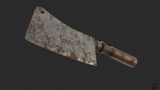 3D model Cleaver Knife Old Rusty and Clean PBR Game Ready VR / AR / low ...