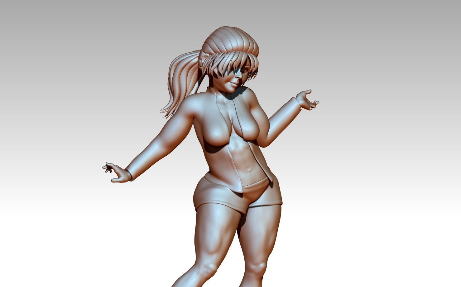 Woman body sculptures dancing poses 3D model 3D model