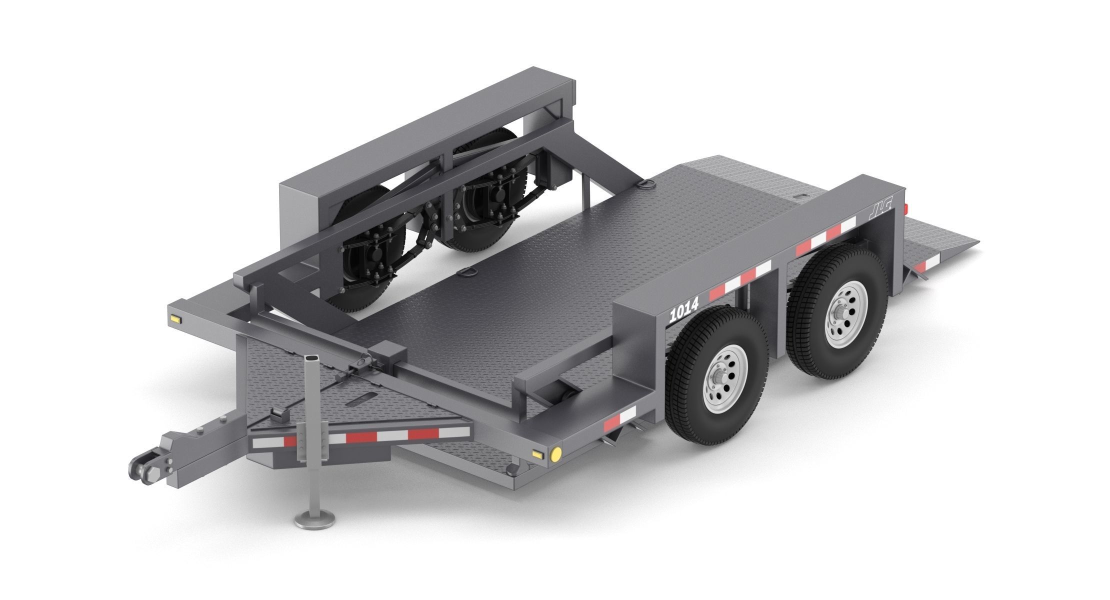 JLG 1014 Flatbed Trailer 3D model CGTrader