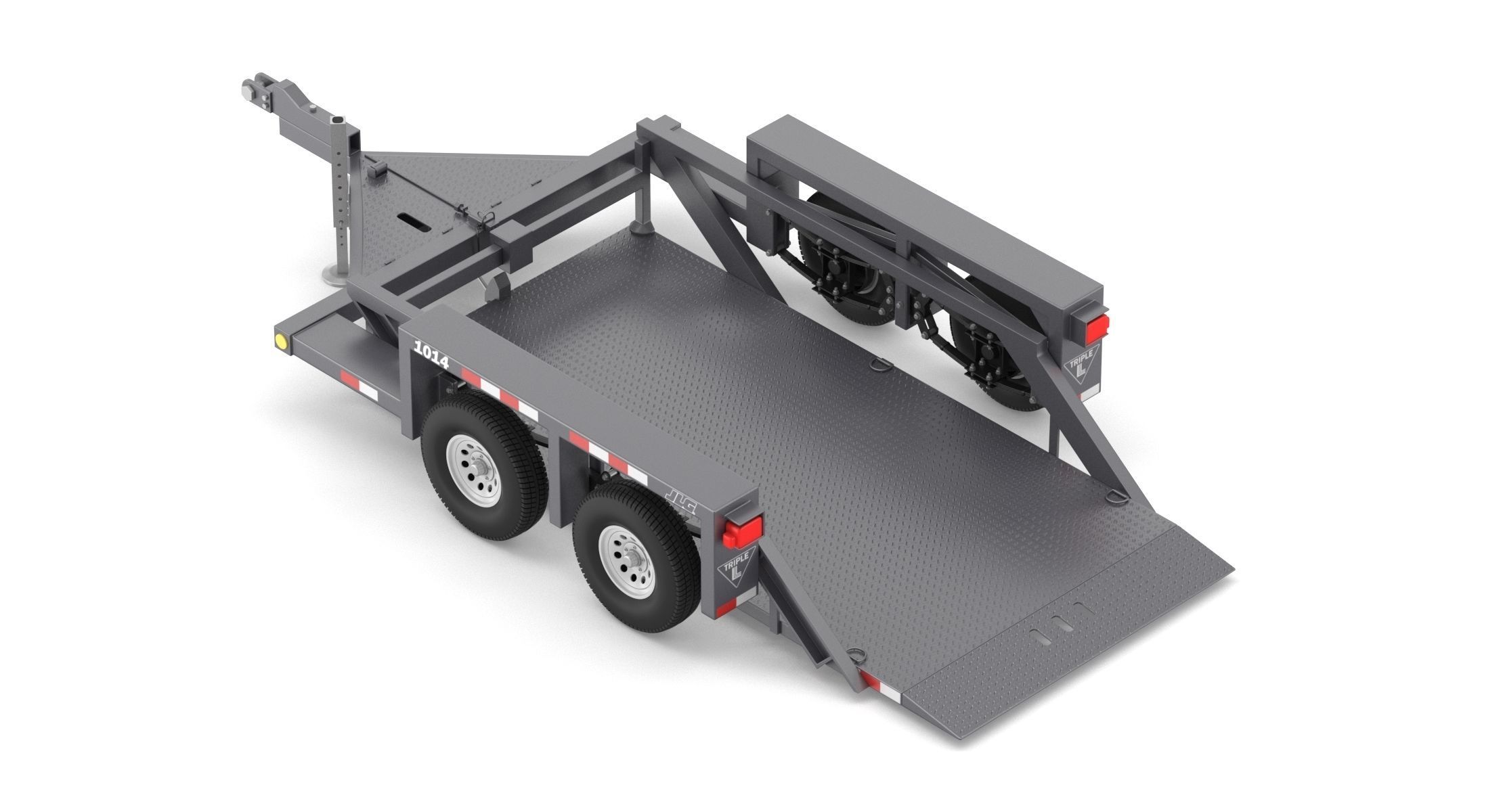 JLG 1014 Flatbed Trailer 3D model CGTrader