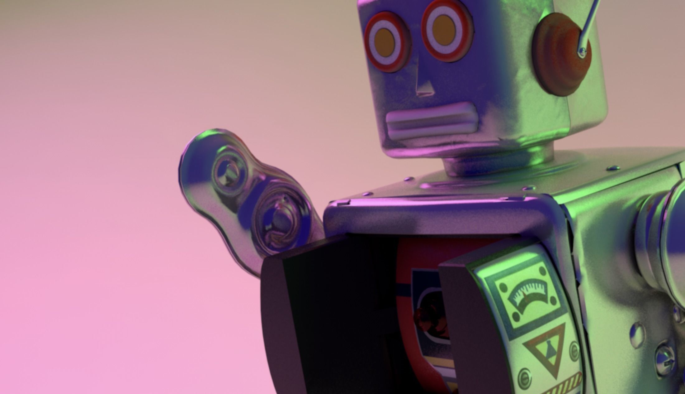 Robot Electron Mr DCell Tin toy retro vintage Battery 3D model