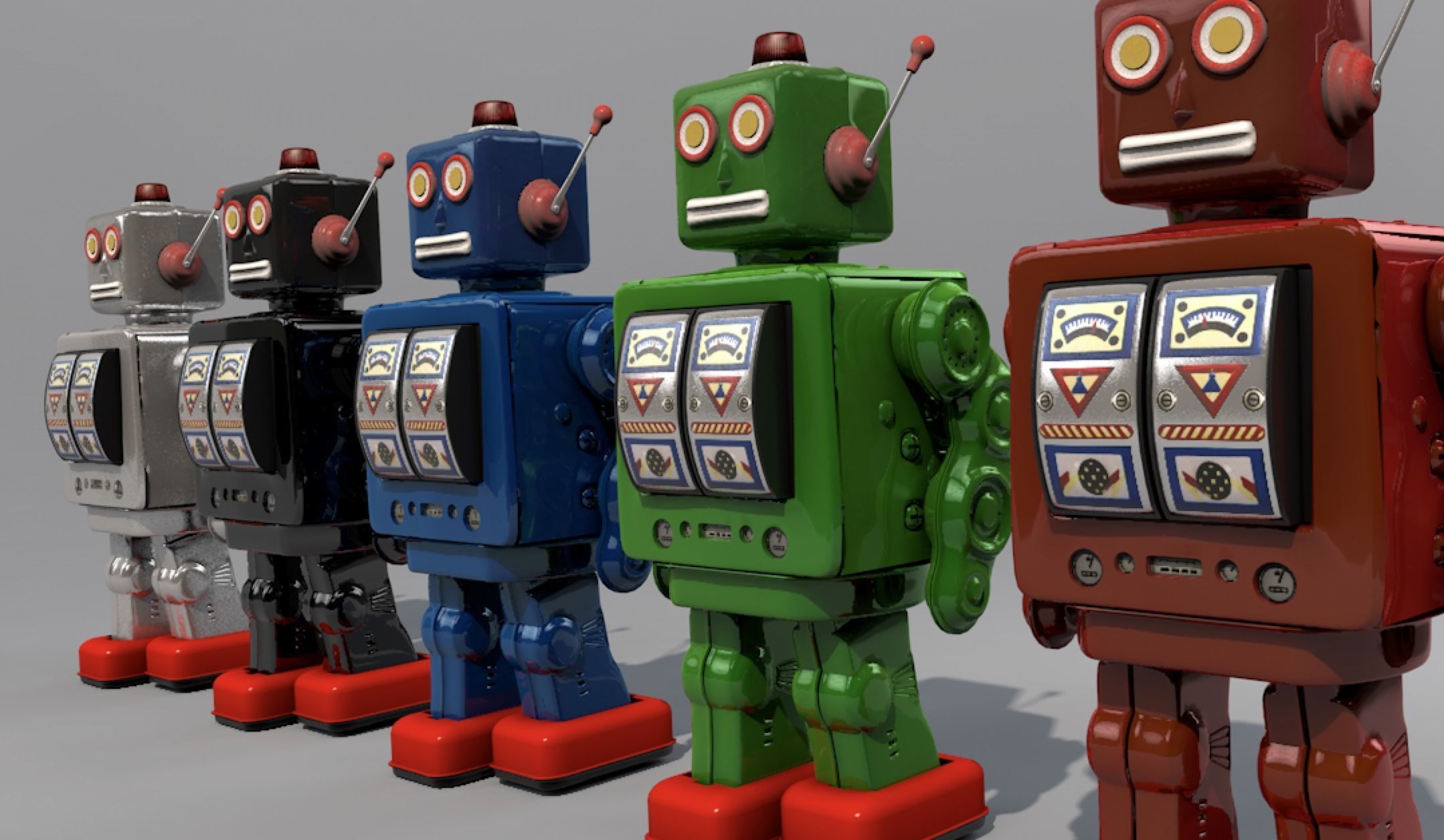 Robot Electron Mr DCell Tin toy retro vintage Battery 3D model