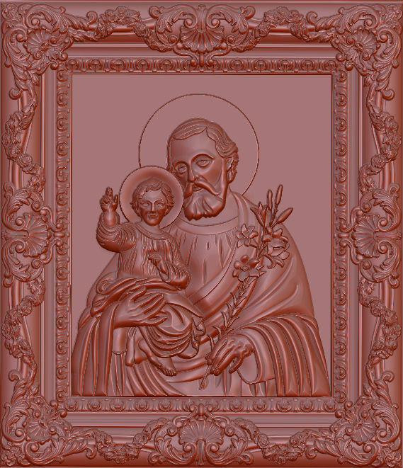 Saints collection- 3d model four statues of jesus in frame 3D model 3D ...