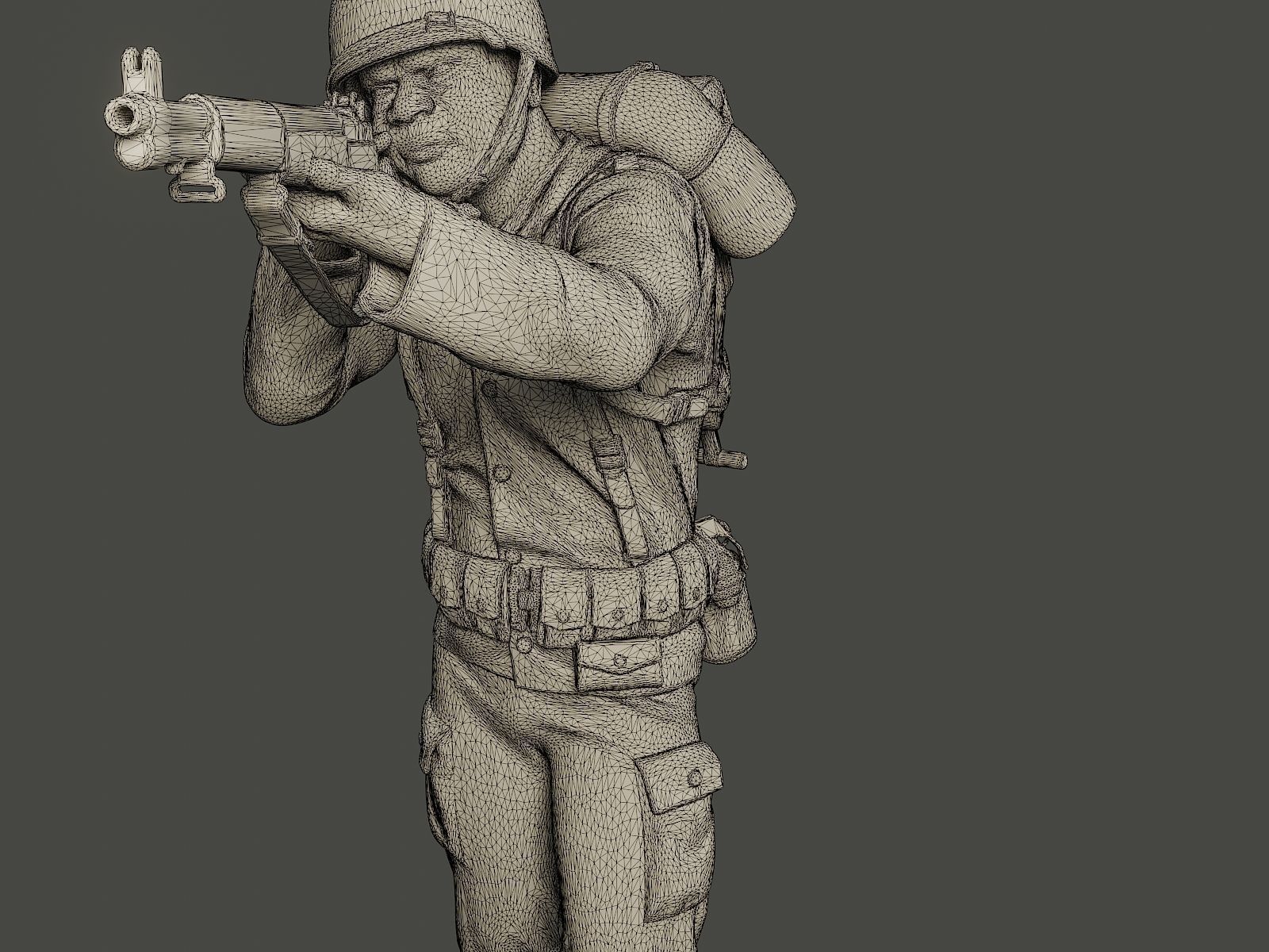 American soldier ww2 shooting A5 3D model 3D printable | CGTrader
