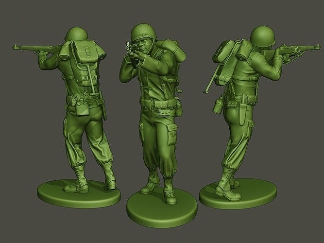 American soldier ww2 shooting A5 3D model 3D printable | CGTrader