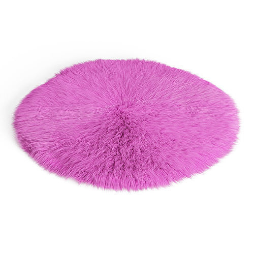 Round Pink Sheepskin Rug 3D model CGTrader