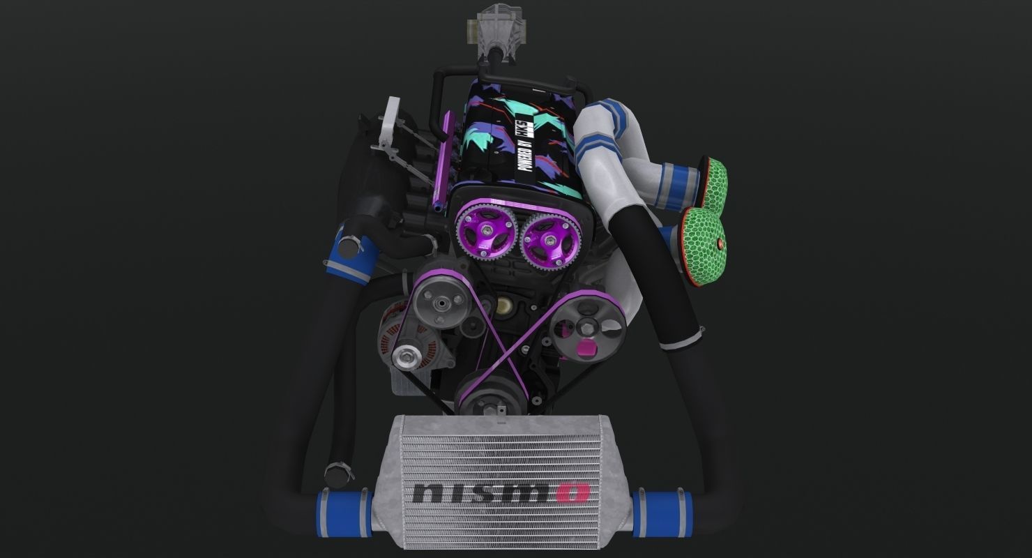 3D model Nissan RB26 DETT by HKS engine VR / AR / low-poly | CGTrader
