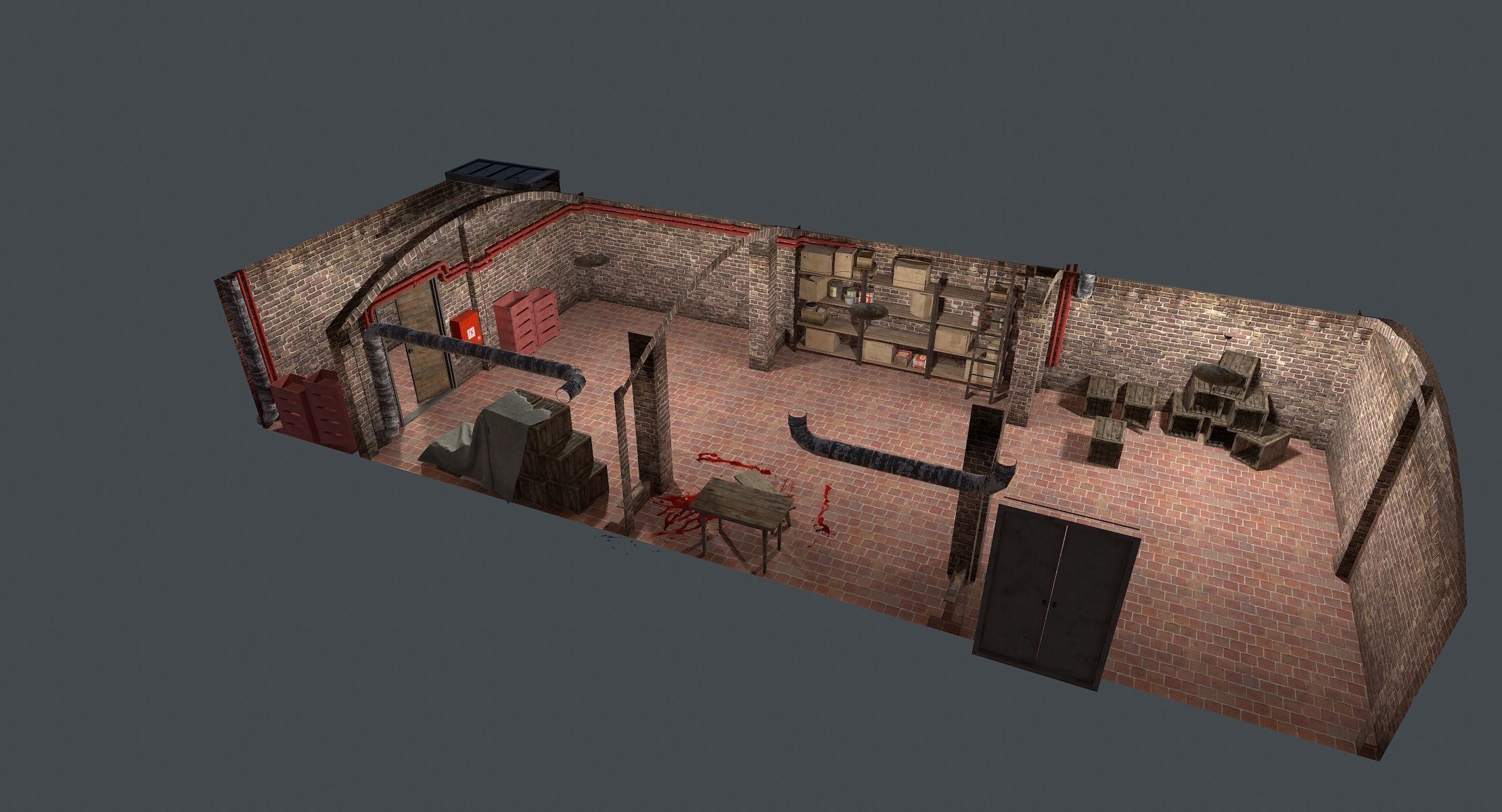 3D model Basement Interior Lowpoly VR / AR / low-poly | CGTrader