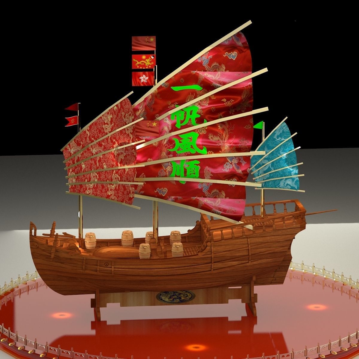 Chinese junk boat 3D model CGTrader