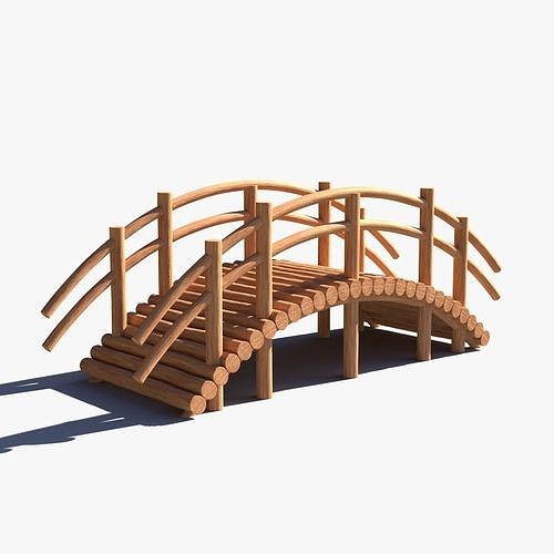 3D model Arch Wooden Footbridge 01 Game Ready VR / AR / lowpoly CGTrader