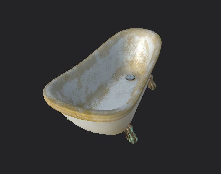 3D model Bathtub horror game ready VR / AR / lowpoly CGTrader