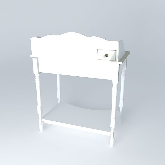 3d White Vintage Desk Cgtrader White Vintage Desk 3d Model Max Obj 3ds Fbx Stl Skp