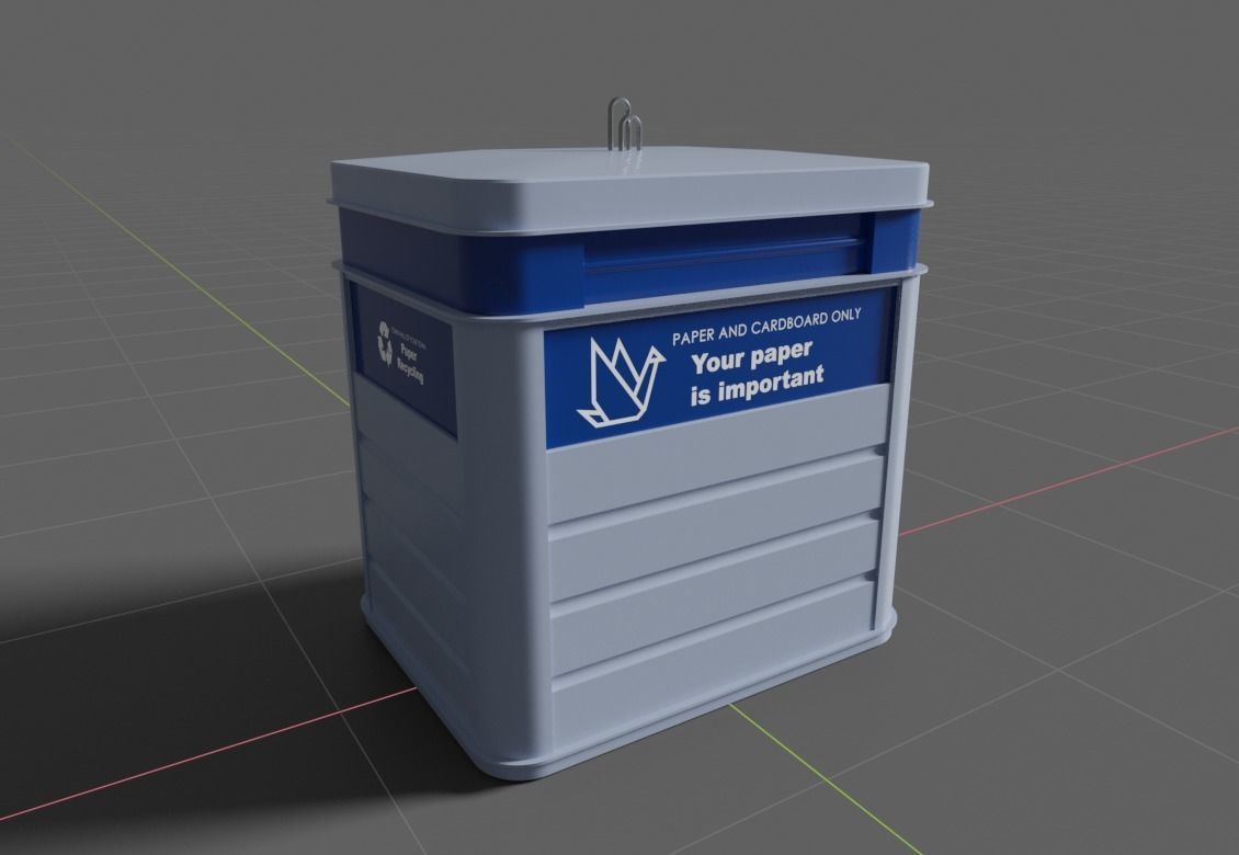 Paper recycling container 3D model CGTrader