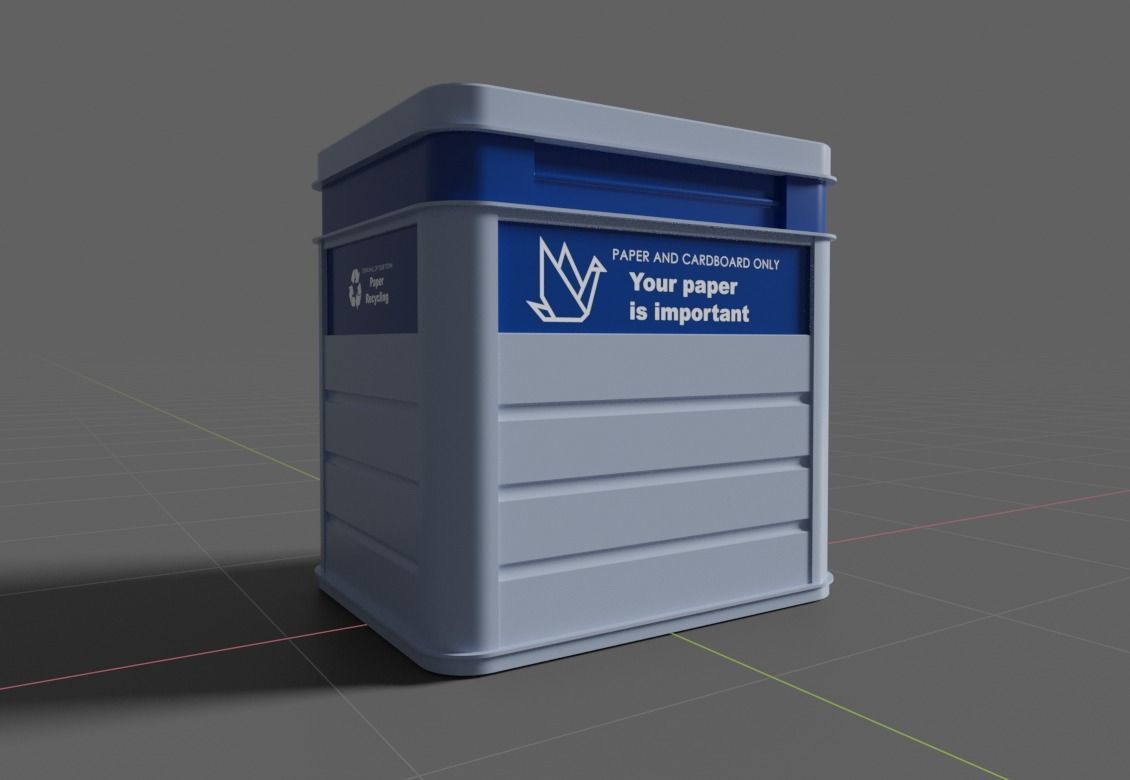 Paper recycling container 3D model CGTrader
