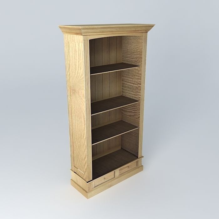 Wooden bookcase 3D model