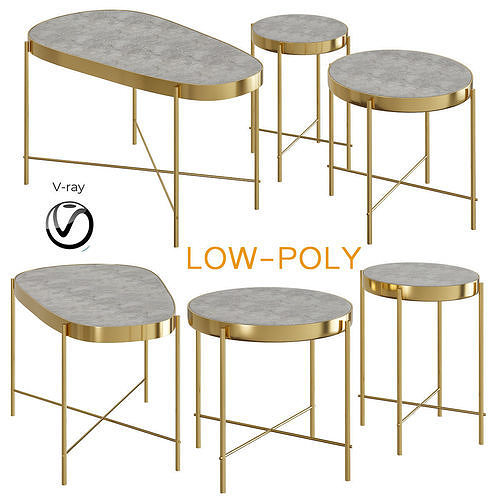 3D model Sol Marble Coffee Table 3d model VR / AR / low-poly | CGTrader