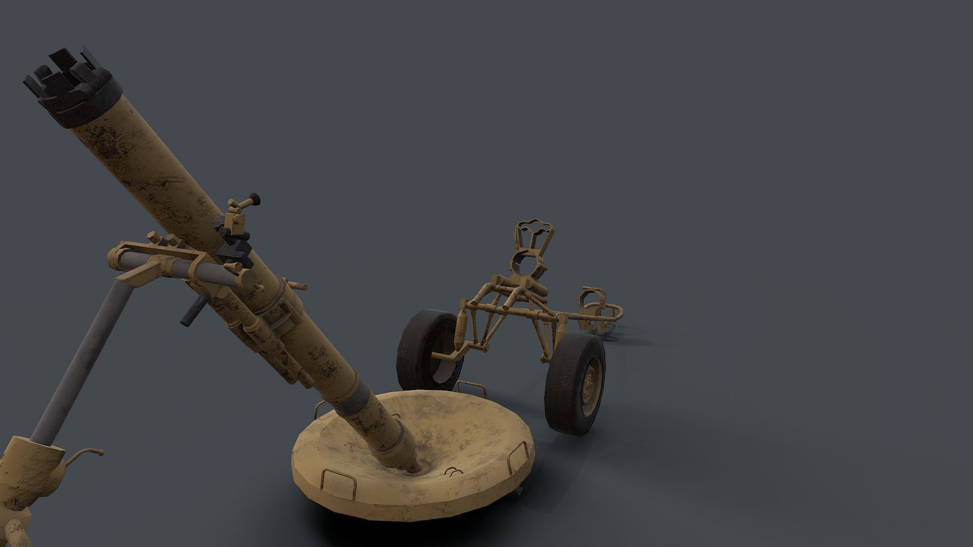 3D model 2S12 Sani 120mm Mortar VR / AR / low-poly | CGTrader