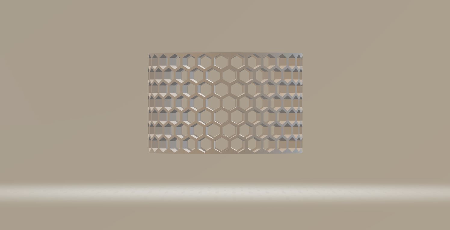 Simple cylinder with hexagonal mesh or honeycomb pattern 3D model ...