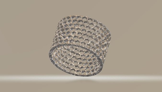 Simple cylinder with hexagonal mesh or honeycomb pattern 3D model ...