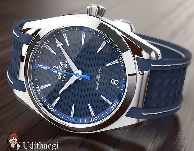 Omega seamaster wrist watch 3D model 