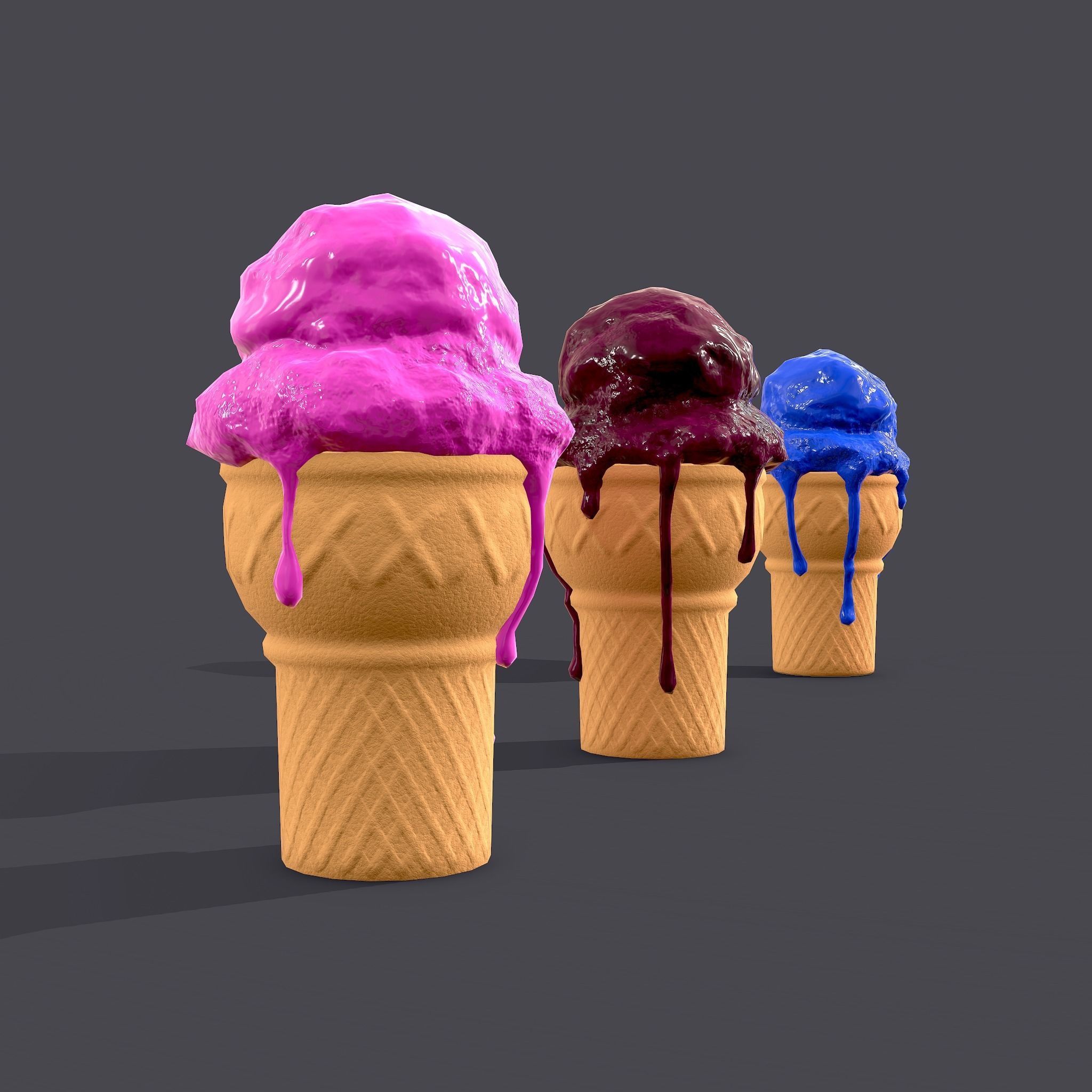 3D asset lowpoly Ice Cream Cone CGTrader