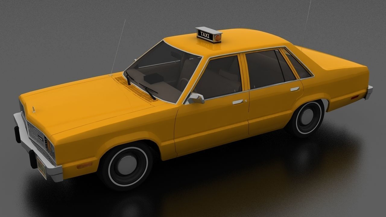 3D model Fairmont 4dr sedan 1978 Taxi unmarked VR / AR / lowpoly