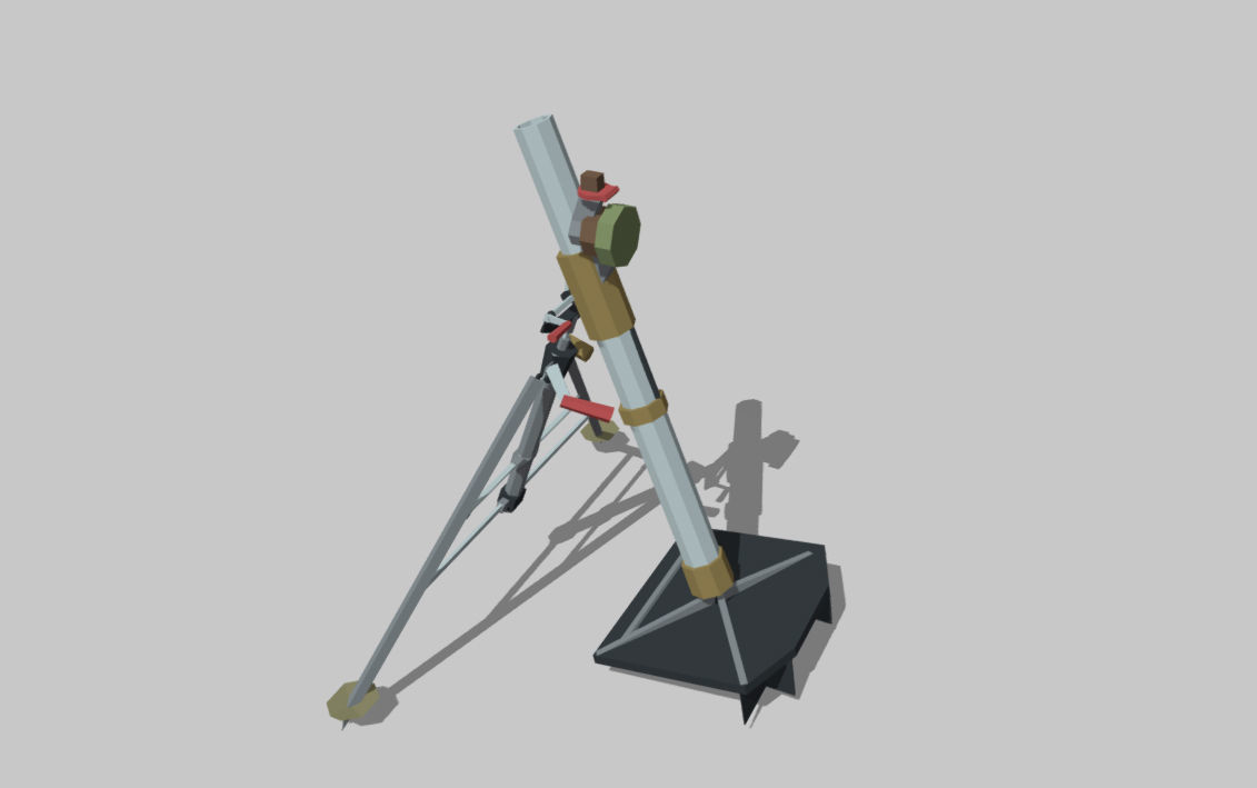 Ordnance ML 3inch mortar 3D model heavygun CGTrader