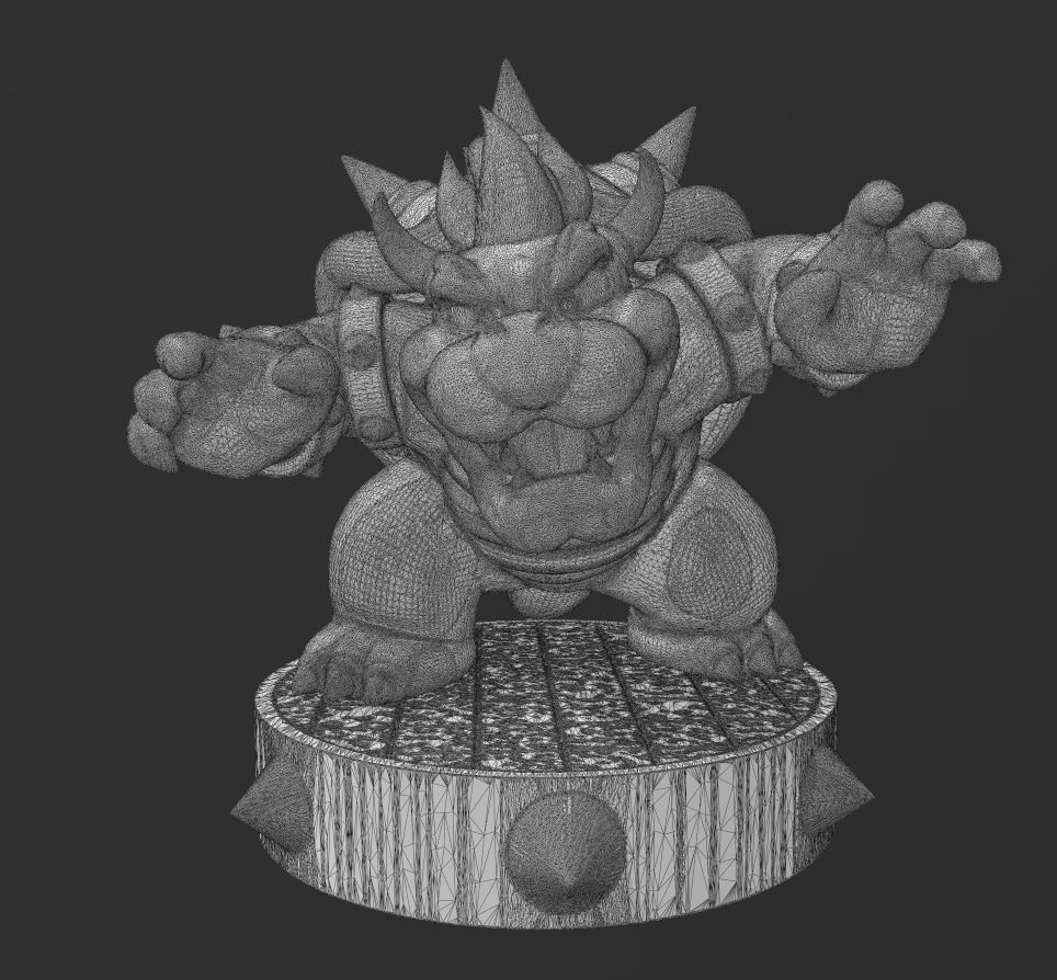 Bowser Statue 3D model 3D printable CGTrader
