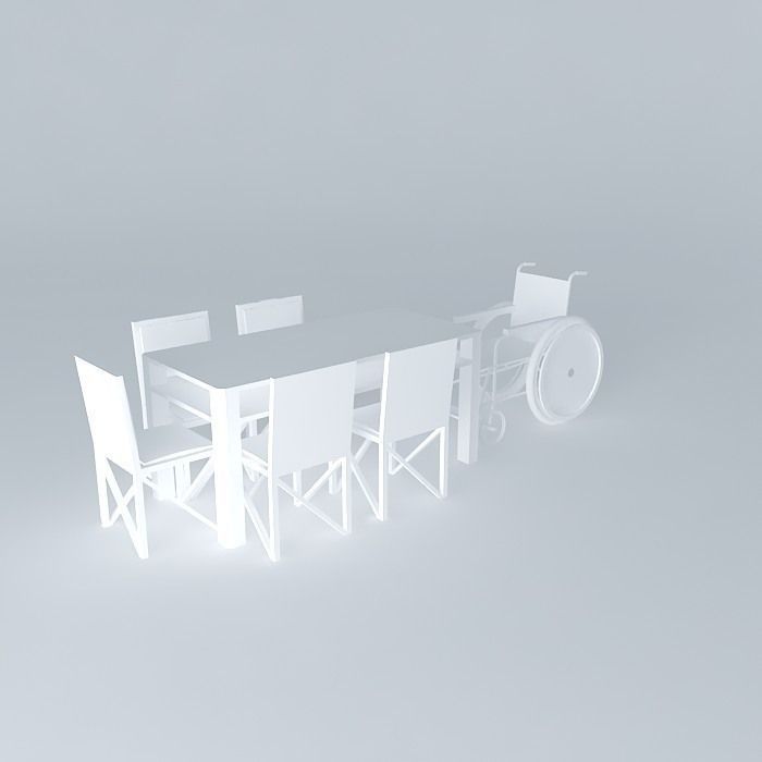 Dining Table for Disabled Person 3D model CGTrader