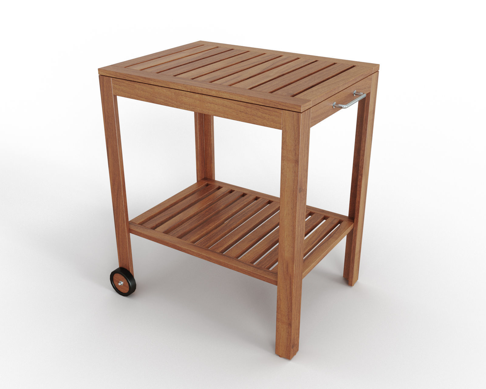 3D model APPLARO KLASEN Serving cart outdoor brown stained