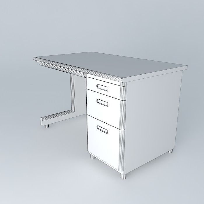 Teachers desk free 3D model | CGTrader