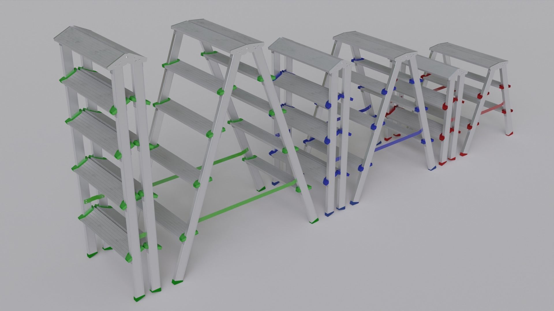 PACK building ladders 3D model CGTrader