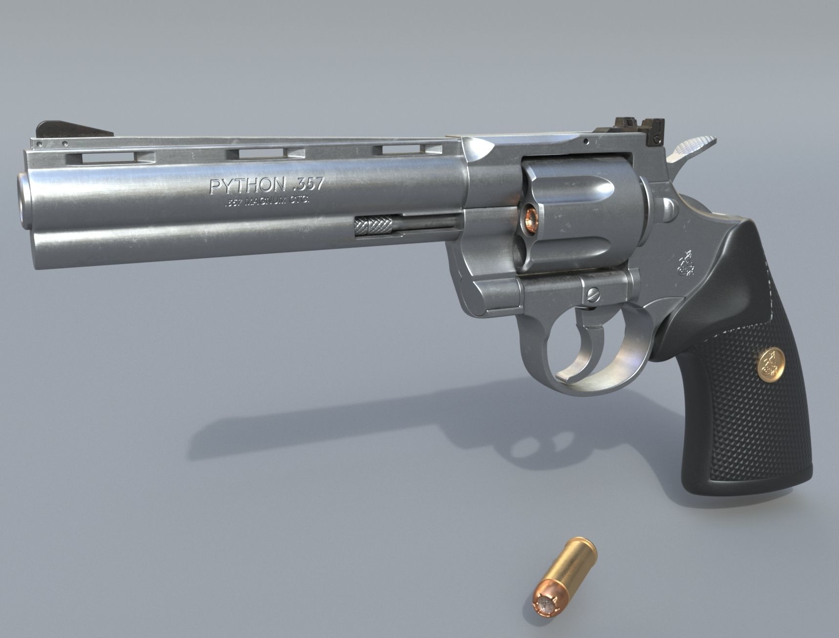 Colt Python 357 - Revolver gun - High poly