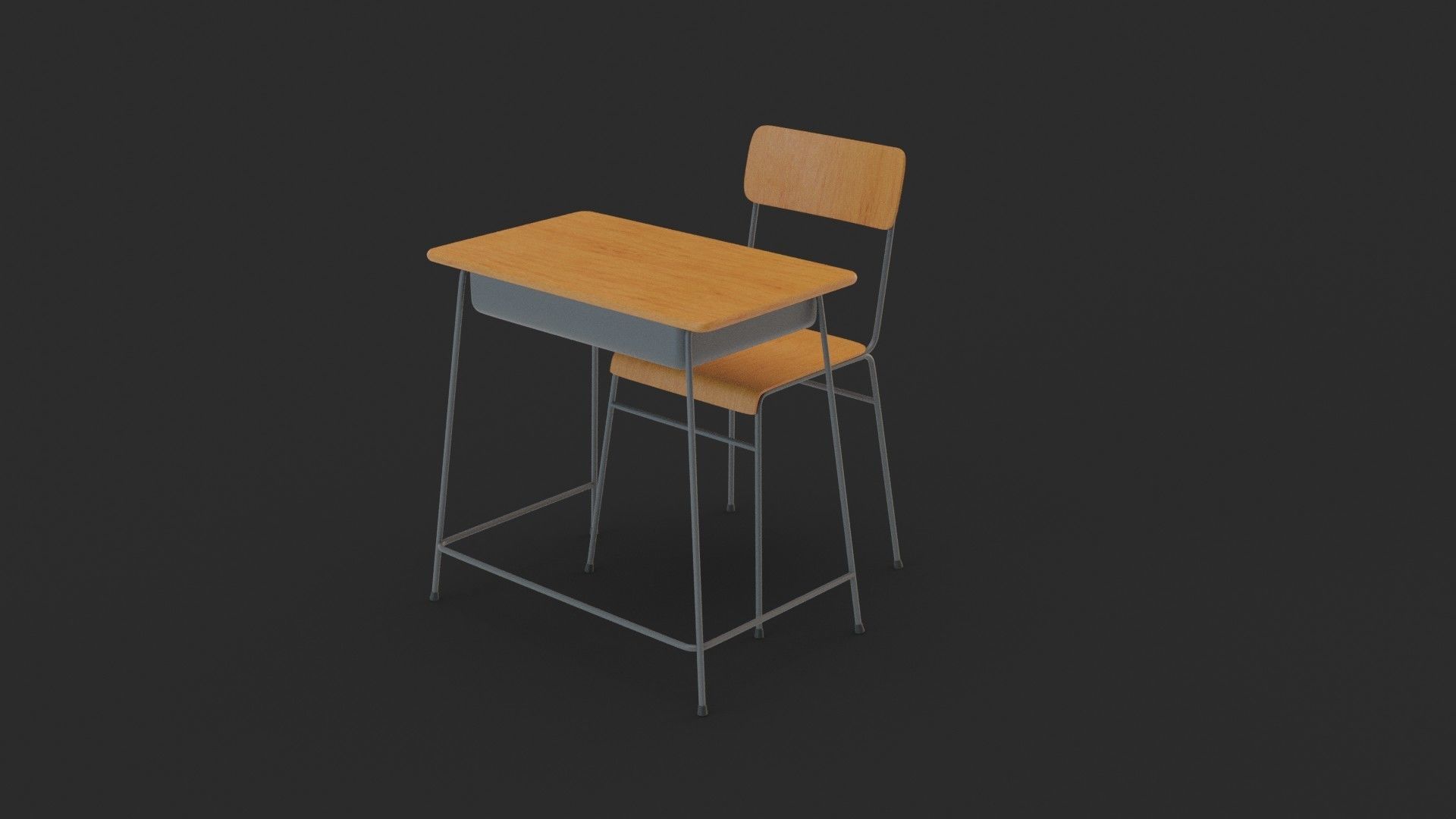School Chair and Desk Bundle 3D model CGTrader