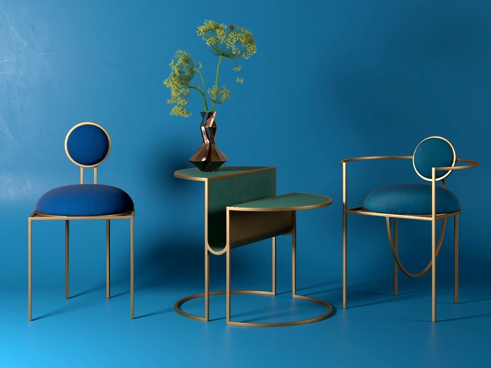 Orbit Chairs and Table 3D model CGTrader