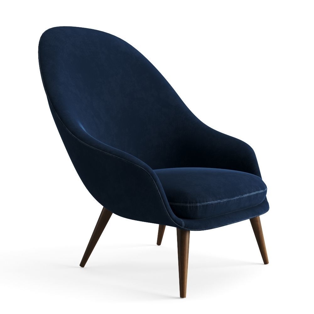 Bat Lounge Chair High Back by Gubi 3D model CGTrader