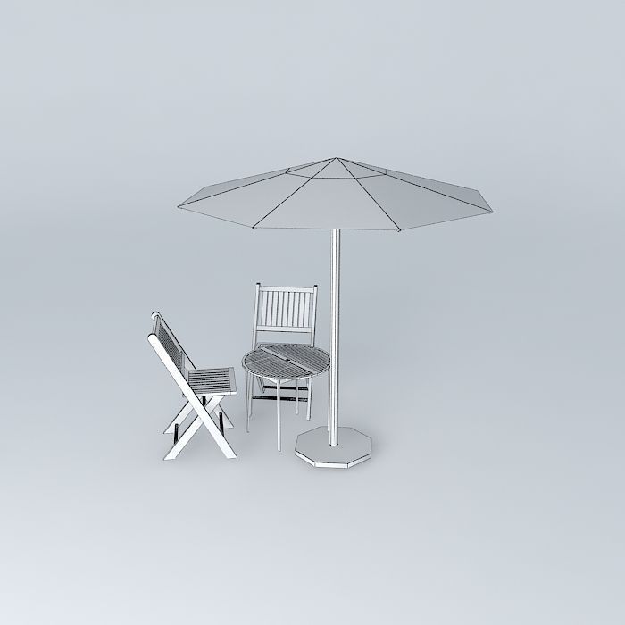 Outdoor table set free 3D Model MAX OBJ 3DS FBX STL SKP CGTrader