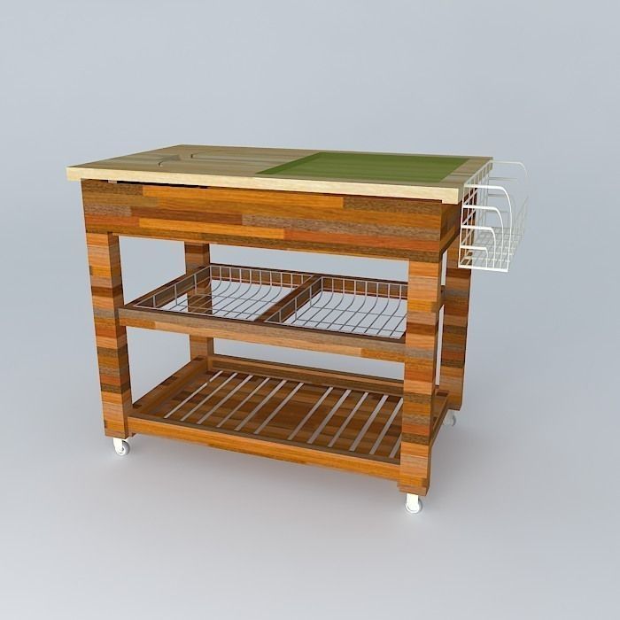 Mobile kitchen bench free 3D model CGTrader