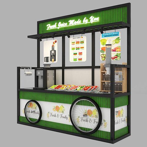 SELFSERVICE FRUIT JUICE CART 3D model CGTrader
