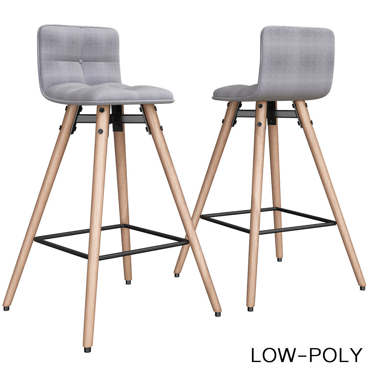 3D model Bar Stool FINNSNES Jysk low poly 3d model VR / AR / lowpoly