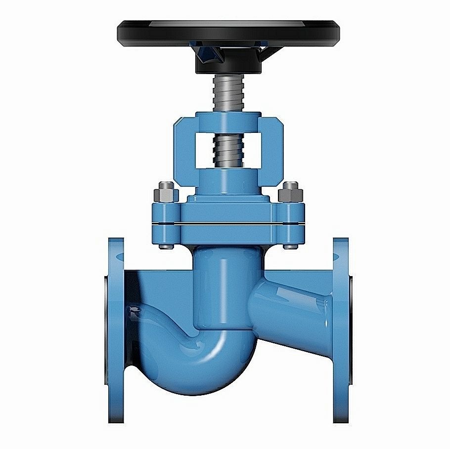 Bellow Sealed Globe Valves DIN Flanged Ends 3D model CGTrader