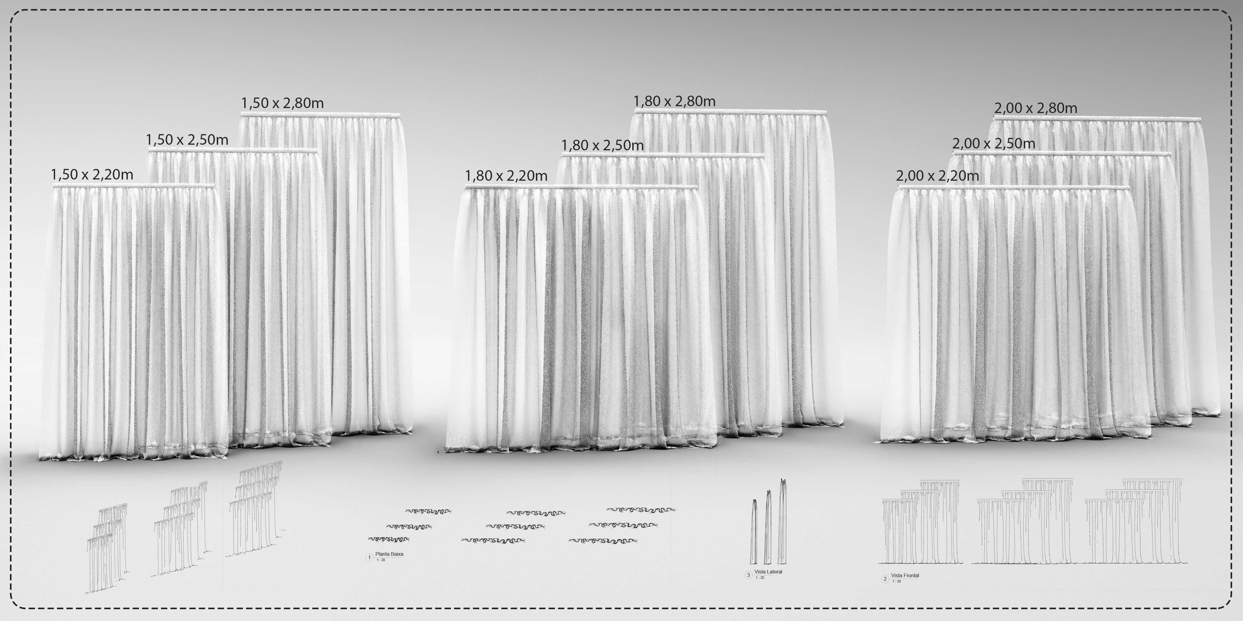 Set Curtain 3D Models Revit CGTrader