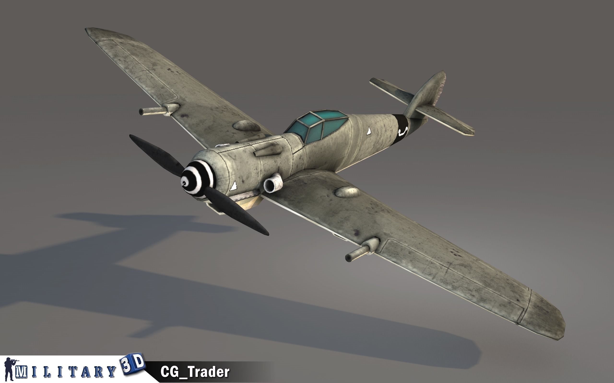 lowpoly WW2 FW 190 fighter aircraft 3d model