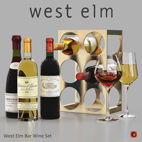 WEST ELM Metal Wine Rack 3D model CGTrader
